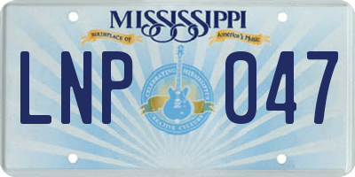 MS license plate LNP047