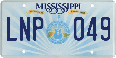 MS license plate LNP049