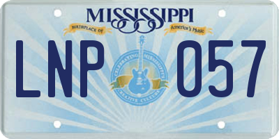 MS license plate LNP057