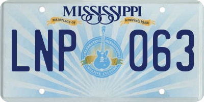 MS license plate LNP063