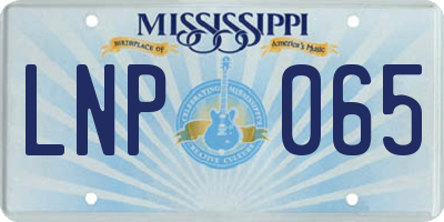 MS license plate LNP065
