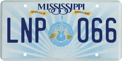 MS license plate LNP066