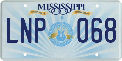 MS license plate LNP068