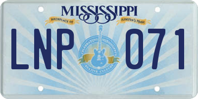 MS license plate LNP071
