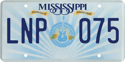 MS license plate LNP075
