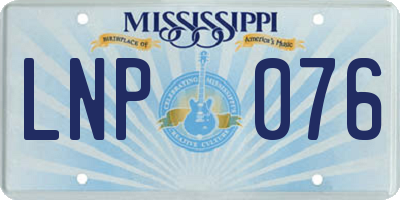 MS license plate LNP076
