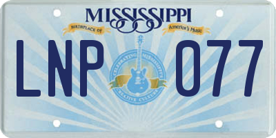 MS license plate LNP077
