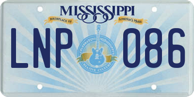 MS license plate LNP086