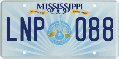 MS license plate LNP088