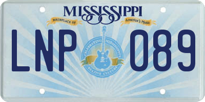 MS license plate LNP089