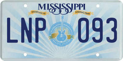 MS license plate LNP093
