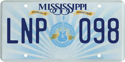 MS license plate LNP098