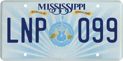 MS license plate LNP099