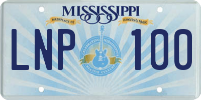 MS license plate LNP100