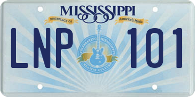 MS license plate LNP101
