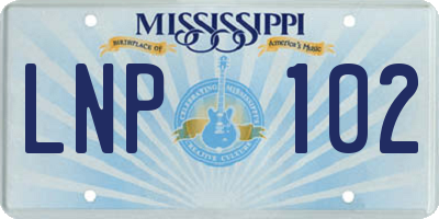MS license plate LNP102