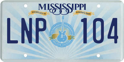 MS license plate LNP104