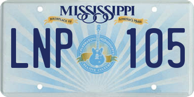 MS license plate LNP105