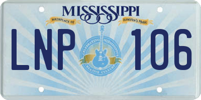 MS license plate LNP106