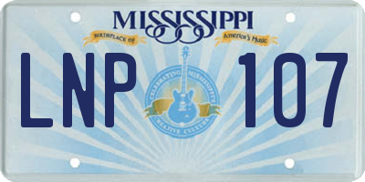 MS license plate LNP107