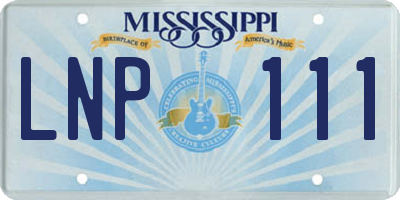 MS license plate LNP111