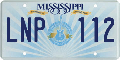 MS license plate LNP112