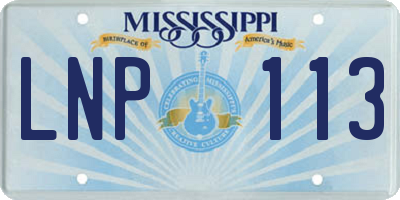 MS license plate LNP113