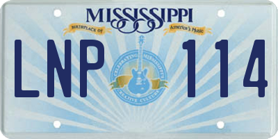 MS license plate LNP114