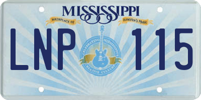 MS license plate LNP115