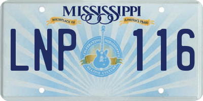 MS license plate LNP116