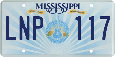 MS license plate LNP117
