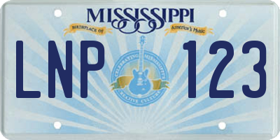 MS license plate LNP123