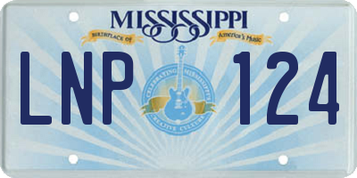 MS license plate LNP124