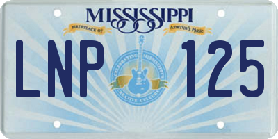 MS license plate LNP125