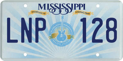 MS license plate LNP128