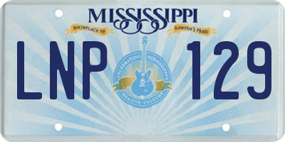 MS license plate LNP129