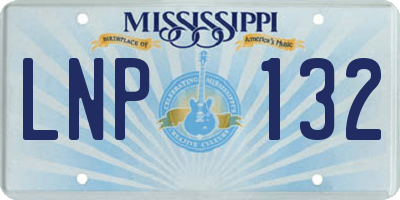 MS license plate LNP132