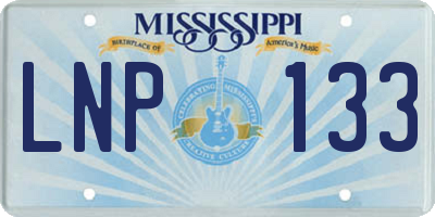 MS license plate LNP133