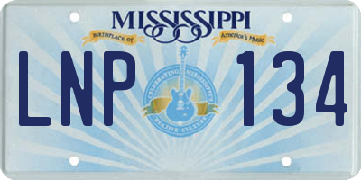 MS license plate LNP134