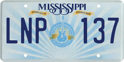 MS license plate LNP137