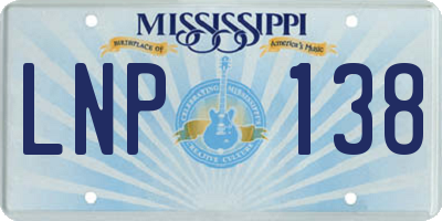 MS license plate LNP138