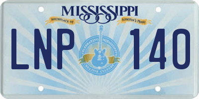 MS license plate LNP140