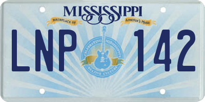 MS license plate LNP142