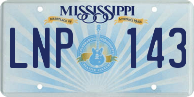 MS license plate LNP143