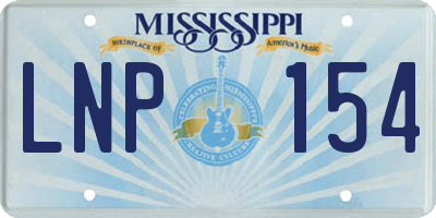 MS license plate LNP154