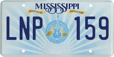 MS license plate LNP159