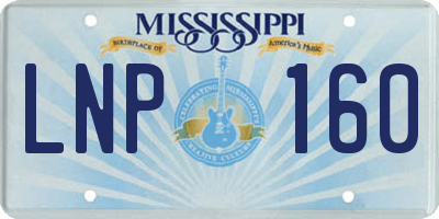 MS license plate LNP160
