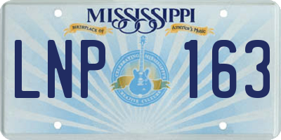 MS license plate LNP163