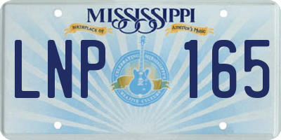 MS license plate LNP165