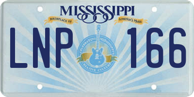 MS license plate LNP166
